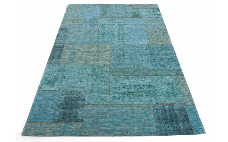 Pognum 33 - Einzigartiger Vintage Teppich in Türkis/Blau