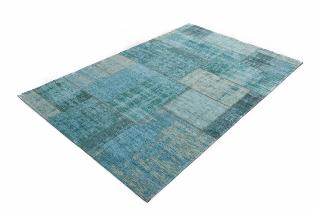 Pognum 33 - Einzigartiger Vintage Teppich in Türkis/Blau
