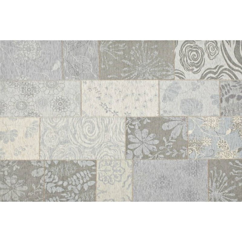 Chatel 21 - Patchwork Teppich mit schönem Blumenmuster in Hellblau