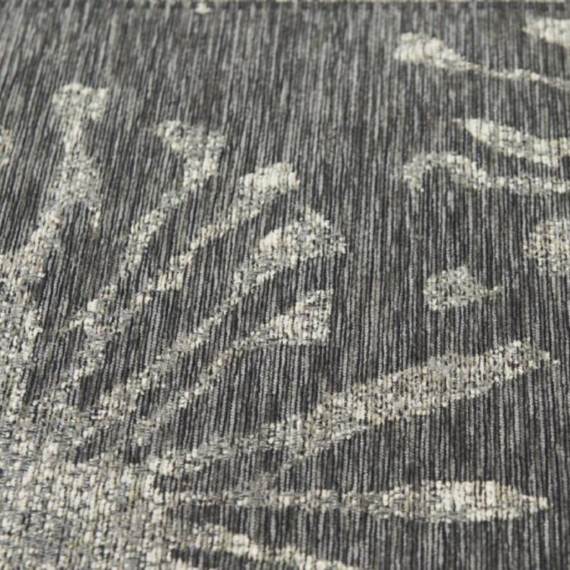 Chatel 24 - Patchwork Teppich mit schönem Blumenmuster in Schwarz