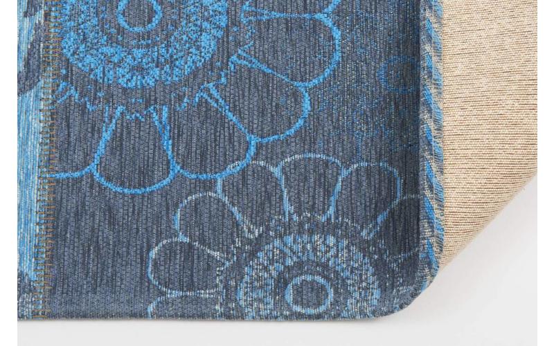Chatel 34 - Patchwork Teppich mit schönem Blumenmuster in Blau