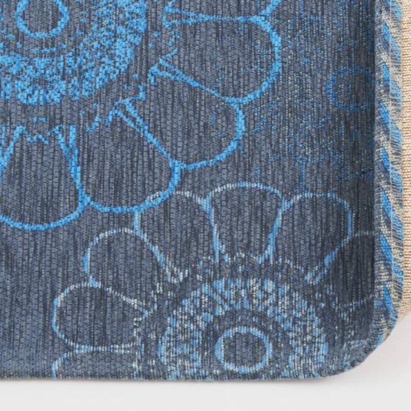 Chatel 34 - Patchwork Teppich mit schönem Blumenmuster in Blau