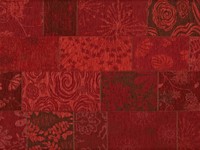 Chatel 45 - Patchwork Teppich mit schönem Blumenmuster in Rot