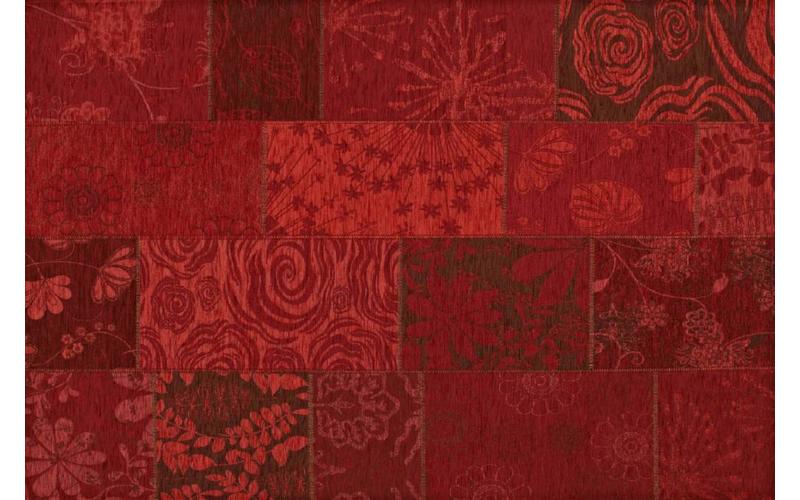 Chatel 46 - Patchwork Teppich mit schönem Blumenmuster in Rot