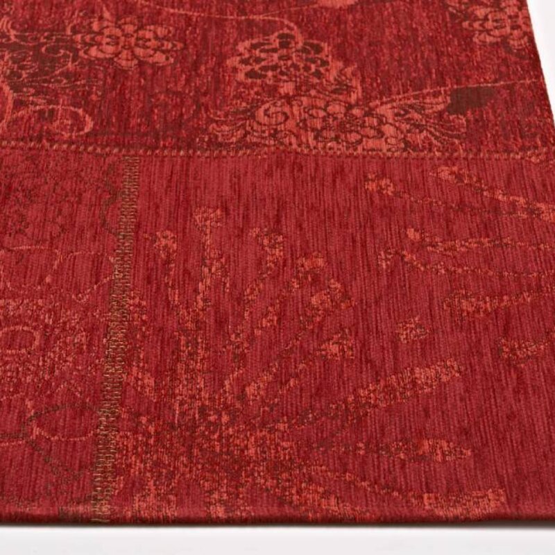 Chatel 46 - Patchwork Teppich mit schönem Blumenmuster in Rot