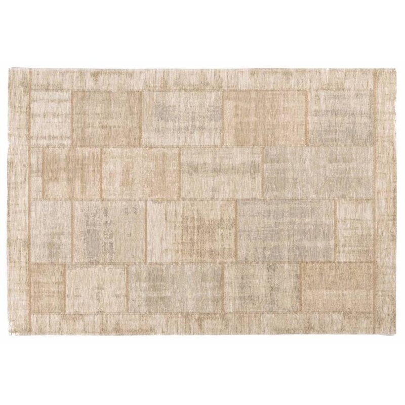 Enzo 11 - Vintage Patchwork Teppich in hellem Beige