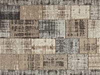 Enzo 16 - Vintage Patchwork Teppich in Braun/Grau