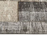 Enzo 22 - Vintage Patchwork Teppich in Schwarz & Grau