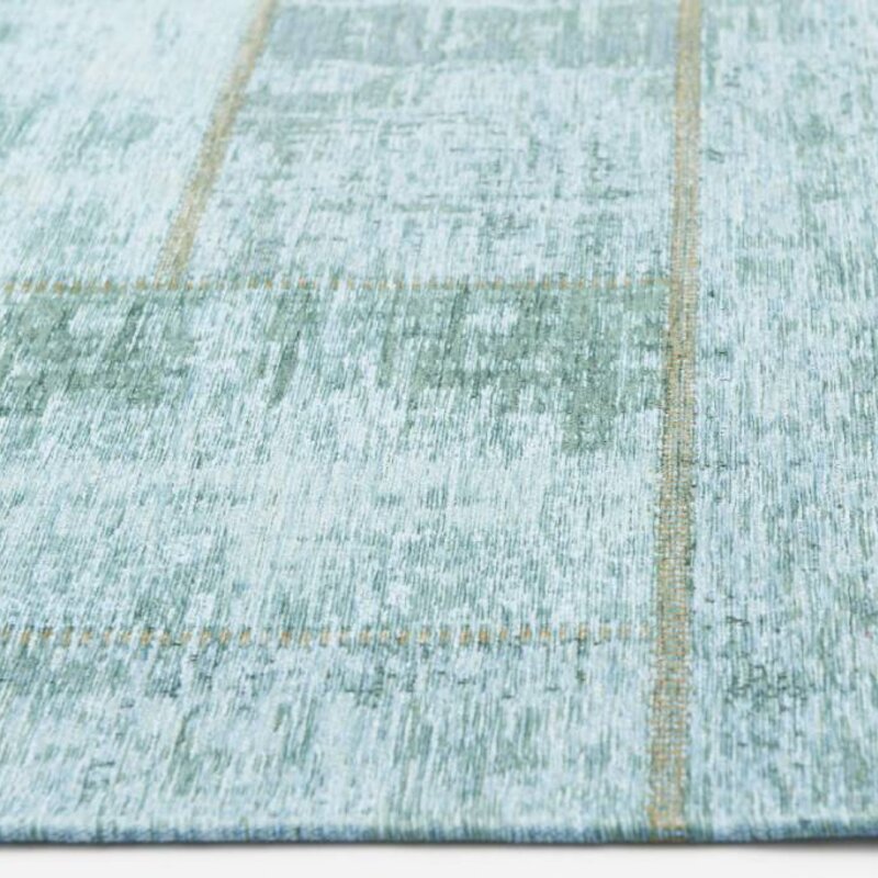 Enzo 33 - Vintage Patchwork Teppich in Türkis