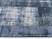 Enzo 36 - Vintage Patchwork Teppich in Dunkelblau