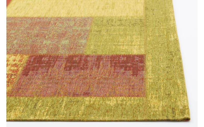 Enzo 98 - Vintage Patchwork Teppich in Gelb, Rot und Orange