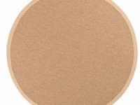 Sisal Outdoor 12 - Runder Sisal Teppich für draußen in beige mit cremefarbenem band