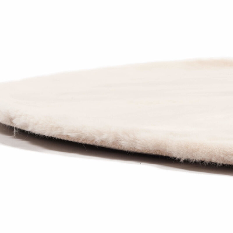 Fay Creme Weiß – Weicher Runder Kuschelteppich in Creme Weiß