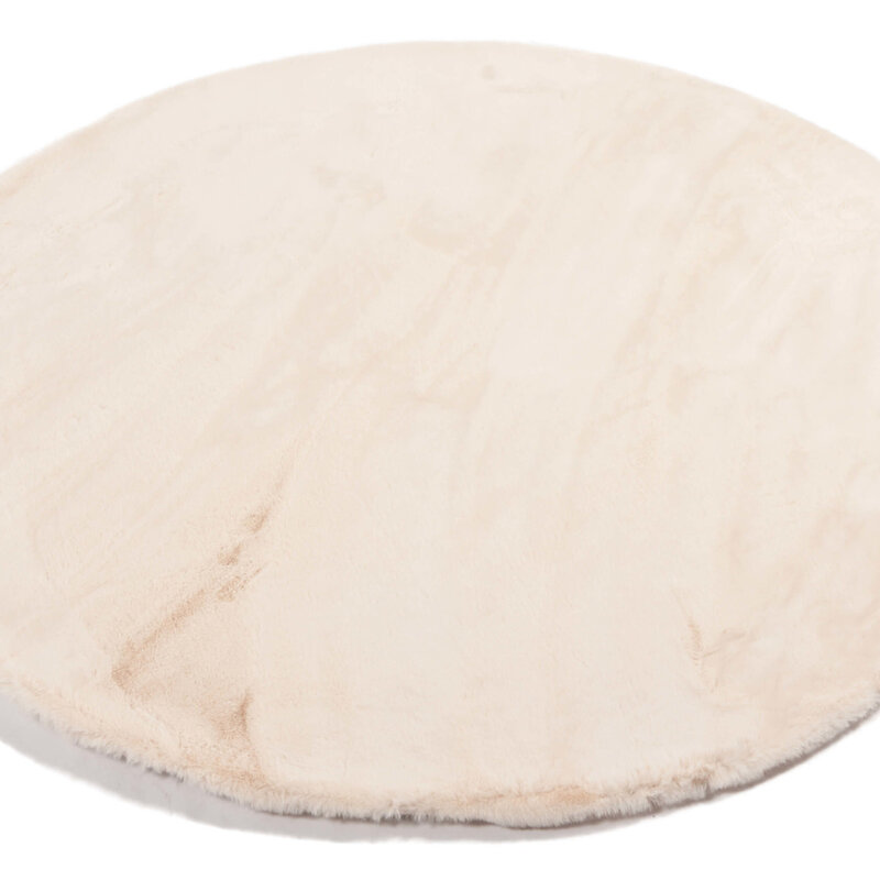 Fay Creme Weiß – Weicher Runder Kuschelteppich in Creme Weiß