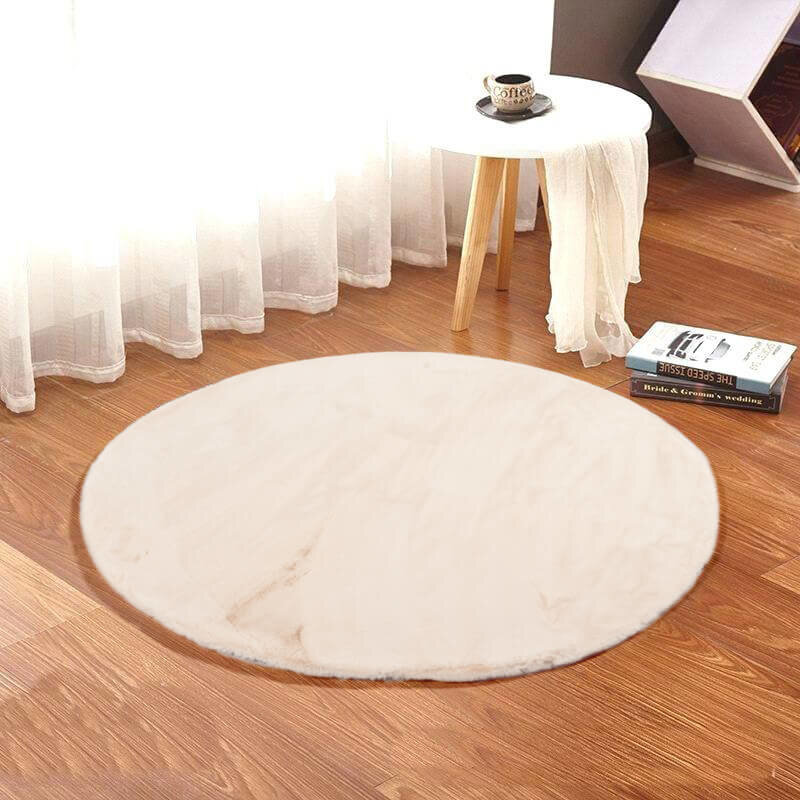 Fay Creme Weiß – Weicher Runder Kuschelteppich in Creme Weiß