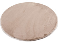 Fay Beige – Weicher Runder Kuschelteppich in Beige