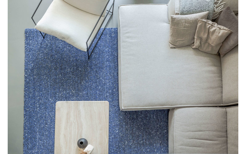Teppich aus 100% Wolle in Blau