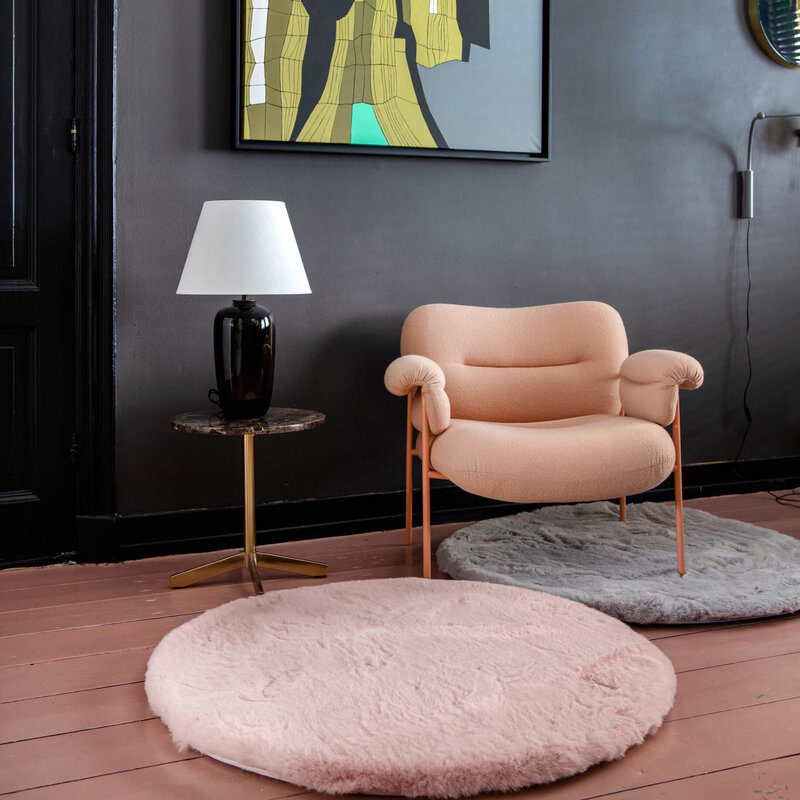 Hampton Soft Pink  - Runder Premium Hochflor Teppich