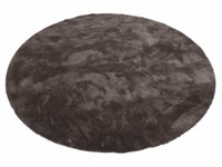 Sandro 23 - Runder Hochflor Teppich Wolf Grey