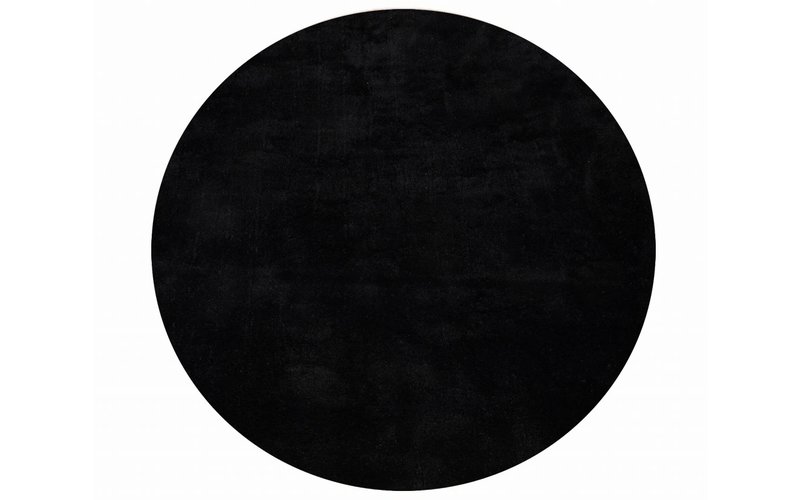 Sandro 25 - Runder Hochflor Teppich Carbon Black
