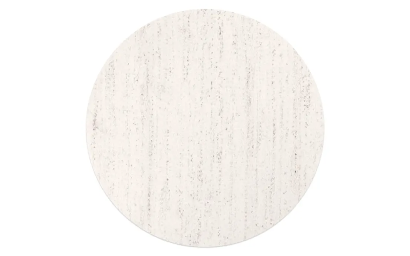 Amerie 11 - Runder Hochflor Teppich - Weiß mit grau