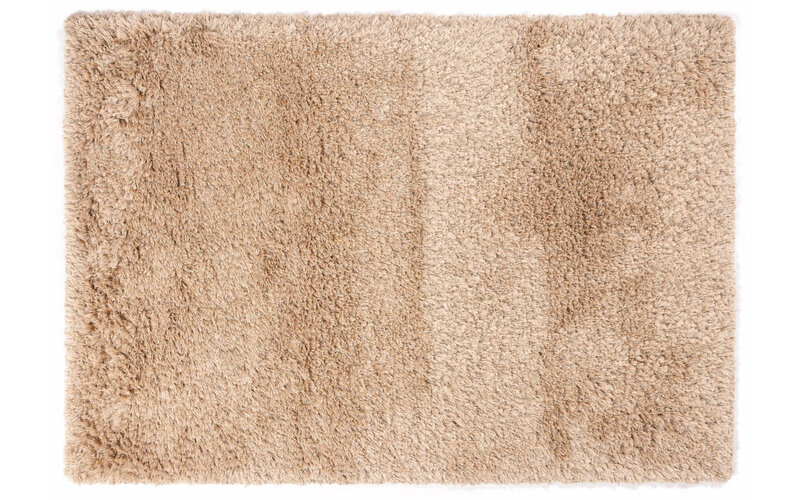 Dime 12 - Luxuriöser Hochflor Teppich in Beige-Sand
