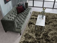 Dime 53- Luxuriöser Hochflor Teppich in Platinum Green Grey