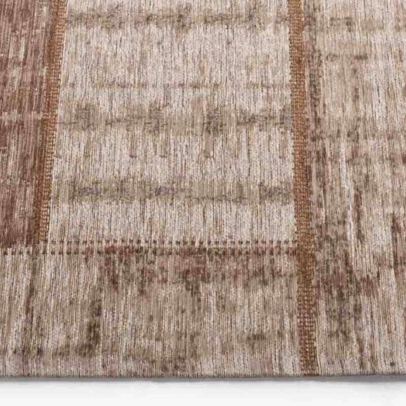 Enzo 12 - Vintage Patchwork Teppich in Hellbraun