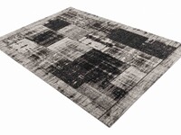Enzo 25 - Vintage patchwork Teppich in Schwarz