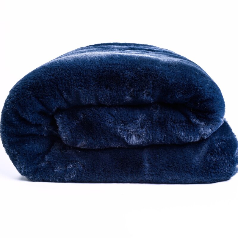 Faux Fur Plaid - Dark Blue - Floorpassion X Fred