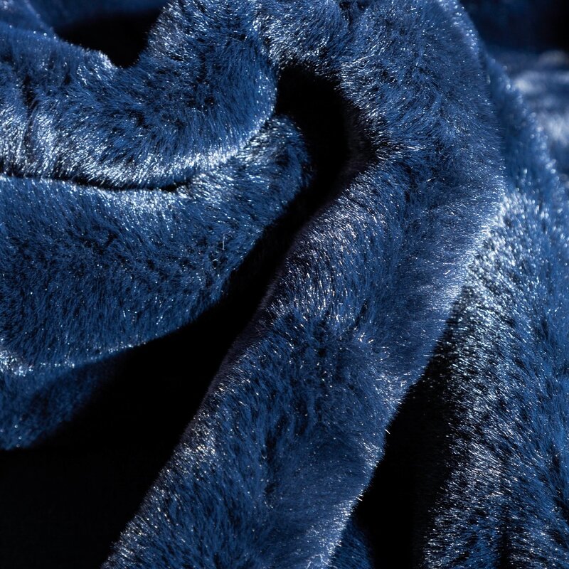 Faux Fur Plaid - Dark Blue - Floorpassion X Fred