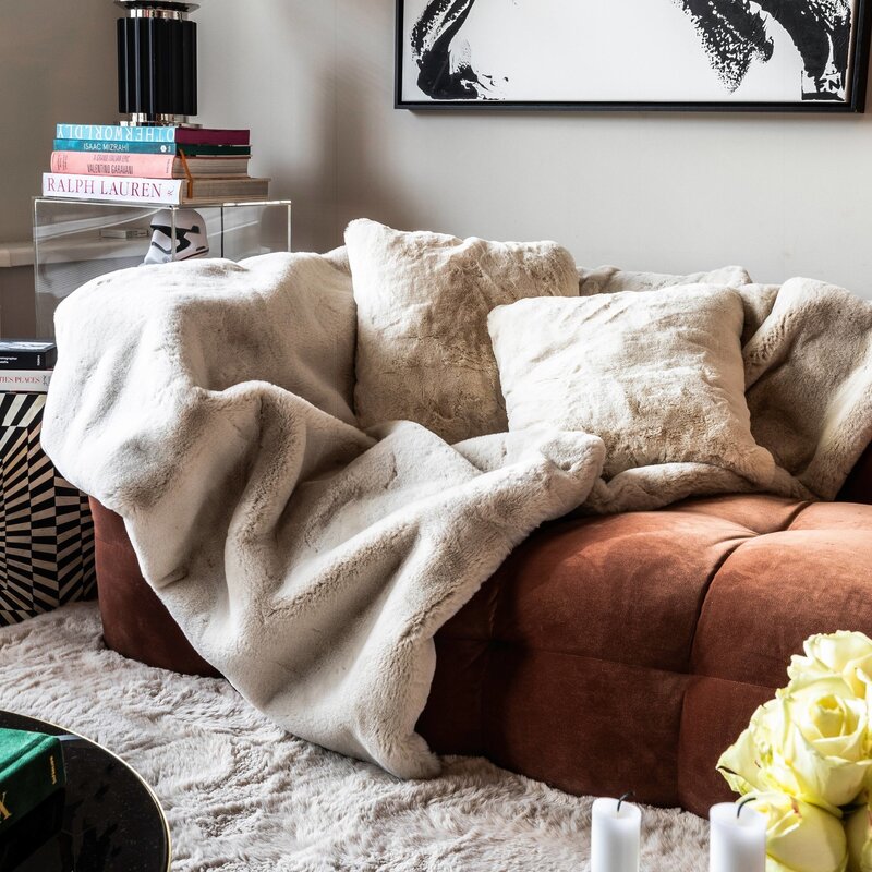 Faux Fur Plaid - Ivory White - Floorpassion X Fred