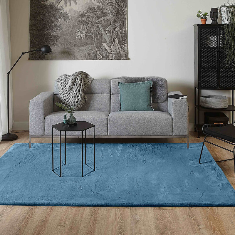 Fay Soft - Superweicher Teppich in Azurblau