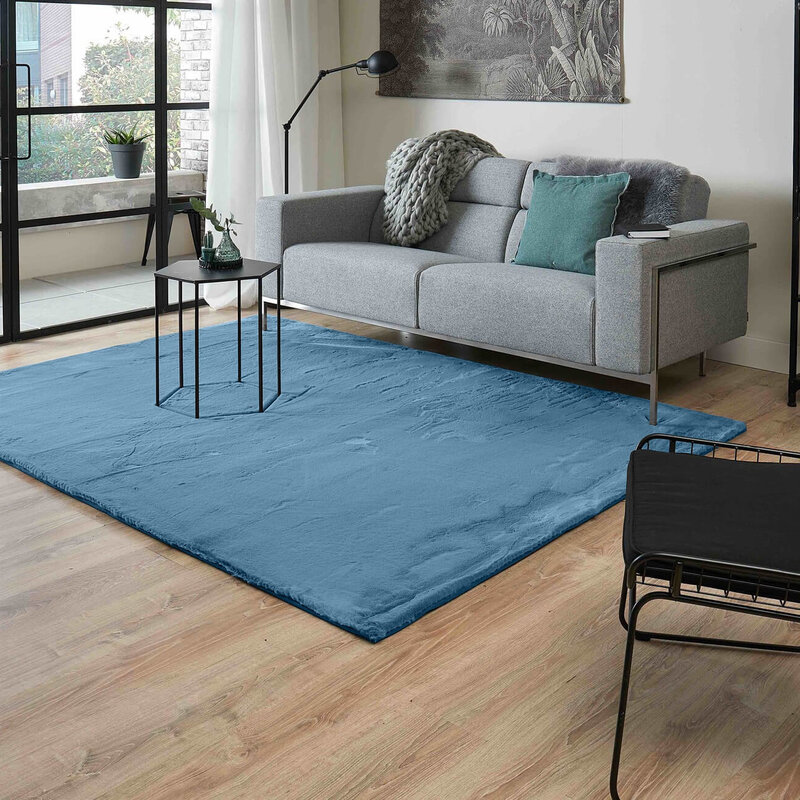 Fay Soft - Superweicher Teppich in Azurblau