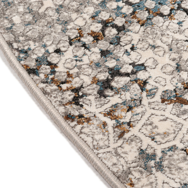 Safi 13 - Exklusiver Runder Vintage-Teppich in Beige-Braun-Mischung