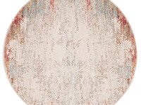 Finesse 45 - Exklusiver Runder Vintage-Teppich im mehrfarbige Komposition