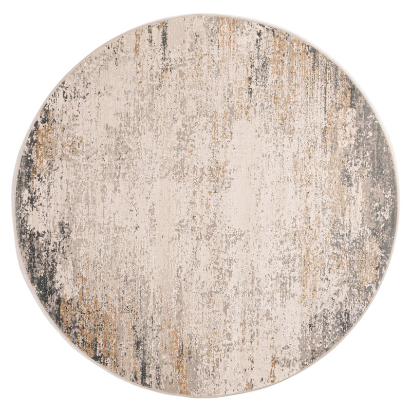 Safi 69 – Exklusiver Runder Vintage-Teppich im Grau-Beige-Mix