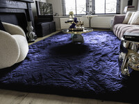 Hampton Dark Blue - Superweicher Hochflor Teppich in Dunkelblau