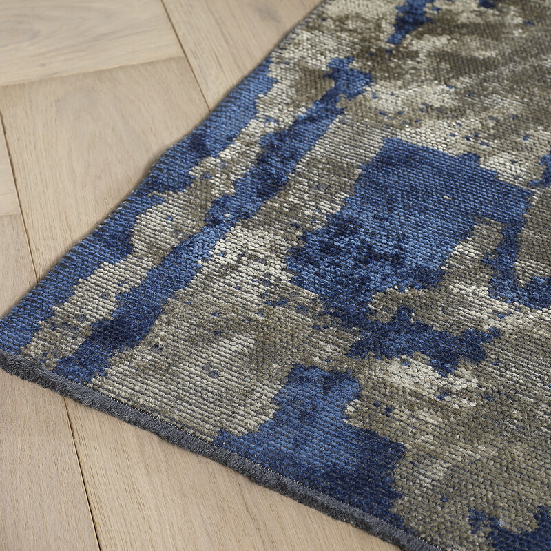 Velours Teppich - Rousseau 36 - Dunkelblau