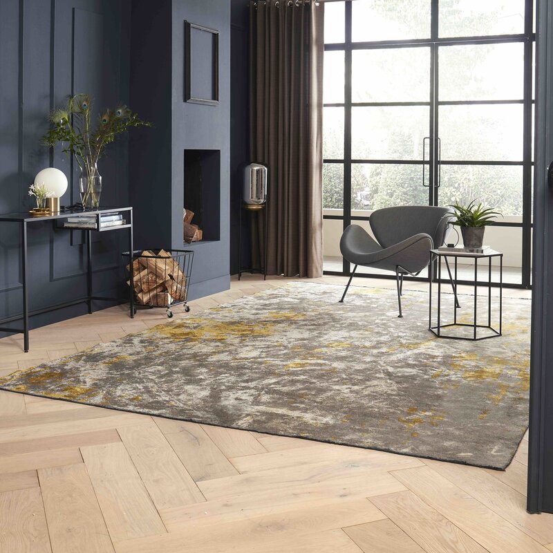 Velours Teppich - Rousseau 62 - Ockergelb