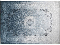 Faded Muscat Touch Grey - Einzigartiger Vintage-Teppich in der Farbkombination Blau/Grau