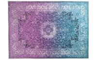 Faded Muscat Purple Touch - Einzigartiger Vintage-Teppich in der Farbkombination Violett/Blau