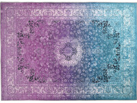 Faded Muscat Purple Touch - Einzigartiger Vintage-Teppich in der Farbkombination Violett/Blau