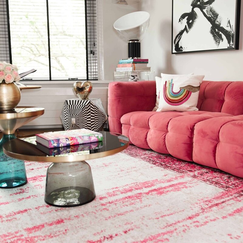 Bellisimo Rosa - Einzigartiger Vintage-Teppich in der Farbe Rosa