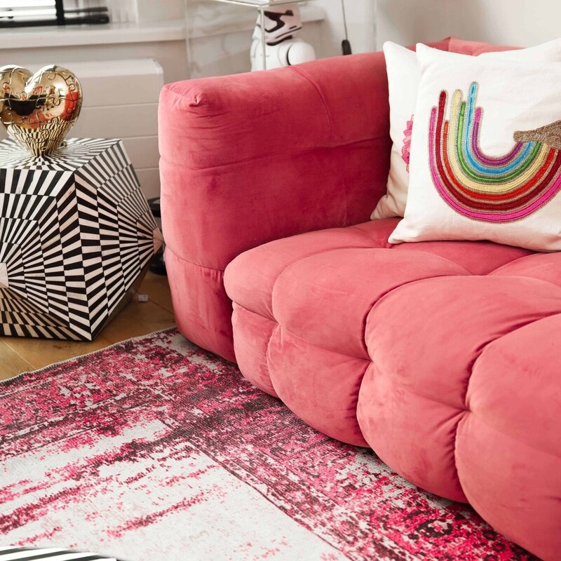 Bellisimo Rosa - Einzigartiger Vintage-Teppich in der Farbe Rosa