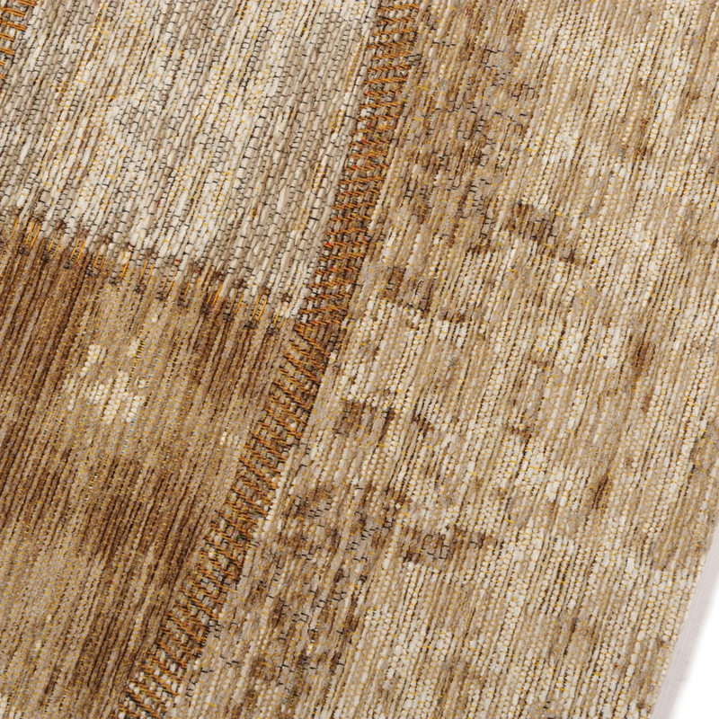 Enzo 12 - Oval Vintage Patchwork Teppich in Hellbraun