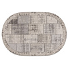 Floorpassion Enzo 23 - Oval Vintage Patchwork Teppich in Anthrazitgrau