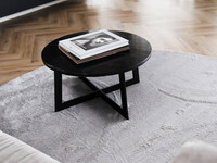 Runder Einfarbiger Teppich in Chalk Grey - Frisco 21