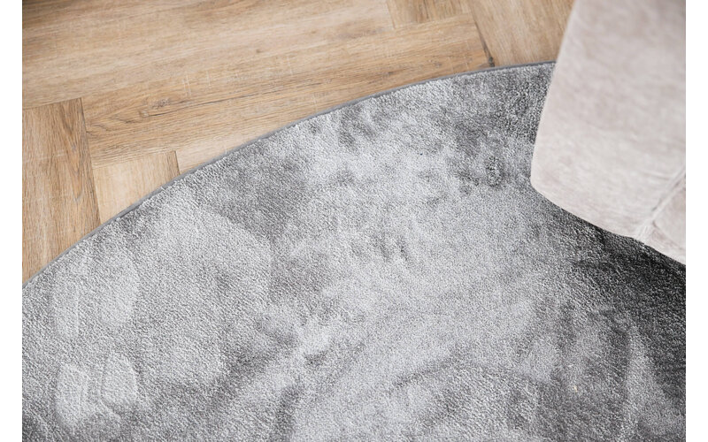 Runder Einfarbiger Teppich in Chalk Grey - Frisco 21