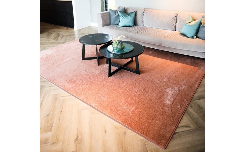 Weicher Einfarbiger Teppich in Soft Pink - Frisco 41
